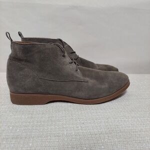 Franco Sarto Palazzo Gray Suede Leather Mid Chukka‎ Lace Up Boot Women 10M